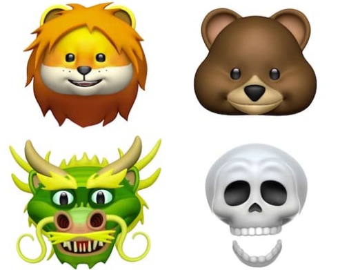 iOS11.3新しいアニ文字、ライオン、クマ、ドラゴン、どくろ